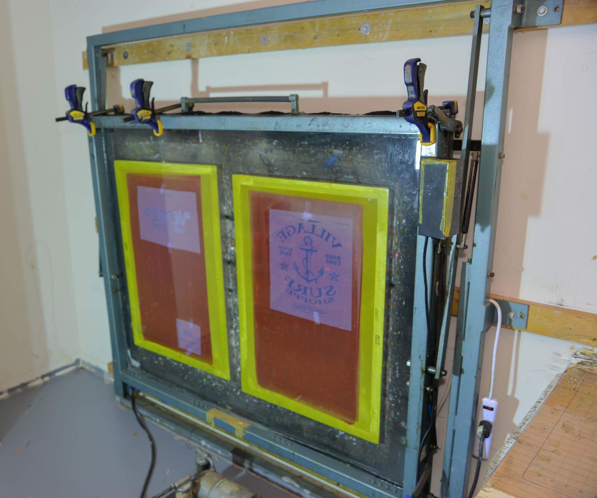 two screen printing machine